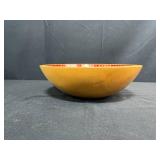 Handcrafted Wooden Bowl with Southwestern Geometric and Animal Motif