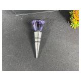 Set of 3 Crystal Wine Stoppers with Gift Boxes and Acorn Trinket Decoration