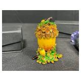 Set of 3 Crystal Wine Stoppers with Gift Boxes and Acorn Trinket Decoration