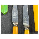 Collection of Vintage Bakelite Kitchen Utensils and Flatware