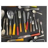 Collection of Vintage Bakelite Kitchen Utensils and Flatware