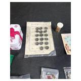 Collection of Vintage and Modern Sewing Buttons and Findings