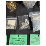 Large Lot of Jewelry Making and Beading Supplies Including Sterling Silver Plated and Gold Plated Bails