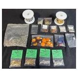 Jewelry Making Lot with Aanraku Glass Bails, Glass Cabochons, Beads, and Findings