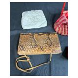 Set of 4 Vintage Handbags and Clutches with Beaded and Woven Designs