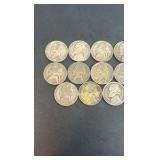 14 War Nickels Various Years 35% Silver