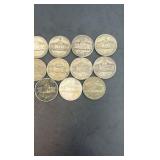 14 War Nickels Various Years 35% Silver