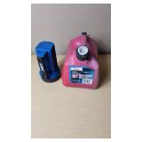 Dorcy Flashlight and Red Gas Can with Strainer