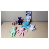 Ty Beanie Babies Lot including Maple the Bear, Peace Bear, Pink and Blue Octopus, and Others