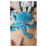 Ty Beanie Babies Lot including Maple the Bear, Peace Bear, Pink and Blue Octopus, and Others