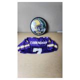 Minnesota Vikings Randall Cunningham Starter Jersey and Packers Clock