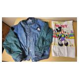 Mickey Mouse Denim Jacket Size XL and Towel