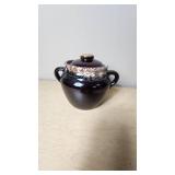 Ceramic Bean Pot with Lid and Handles
