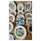 State-themed decorative plates including Ohio, New Mexico, Mississippi, California, Florida, and others
