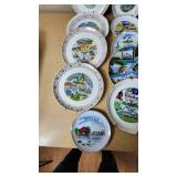 State-themed decorative plates including Ohio, New Mexico, Mississippi, California, Florida, and others