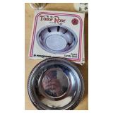 Tudor Rose Collection Round Candy Dish, Fine China Vase, and ornate floral picture frames