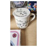 Tudor Rose Collection Round Candy Dish, Fine China Vase, and ornate floral picture frames