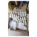 Various Household Items Including Decorative Planters and Hooks, Small Stool, and Fencing Pieces