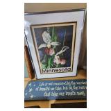 Framed Wall Art Collection Including Minnesota Print and Inspirational Quotes