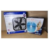 Lasko CoolColors Black Box Fan and Conair Foot Spa with Bubbles & Heat