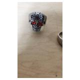 Large Skill Rings and One Clear Stone Ring