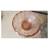 Pink and Clear Glass Bowls Lot