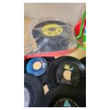 Lot of Vintage Vinyl Records and Toy Bowling Set