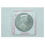 Ascension Island 1 Crown Coin. 25th Anniversary of the Coronation. St. Helena and Ascension 50 Pence Coin. 1978. PM