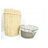 Wicker Hamper and Canvas Lined Basket
