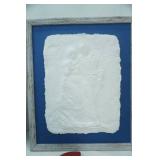 Wooden Gather Cutout Wall Decor; Jeneal Knapp 1994 Molded Paper Pulp Art. Framed 2ct