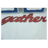 Wooden Gather Cutout Wall Decor; Jeneal Knapp 1994 Molded Paper Pulp Art. Framed 2ct