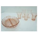 Vintage Pink Depression Glass Dishes