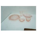 Vintage Pink Depression Glass Dishes