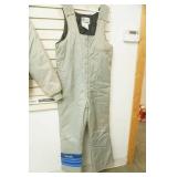 Vintage Ski-Doo "Formula" Snowmobile Jacket and Bib Set in Light Grey with Blue Stripes. New condition.