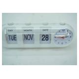 Manual Analog Flip Desk Clock with Calendar Display