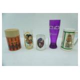 Vintage 1970s Thermos, Flintstones Cup Glass Tumbler, Thermo-Serv Insulated "Trophyman" Cup