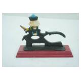 Vintage Cast Iron and Wood Soldier Nutcracker