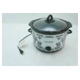 Crock-Pot 4.5qt. Black and White damask pattern