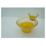 Vintage Blendo Yellow Ombre Fade Chip and Dip Set. 1950s