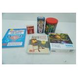 Vintage Jacks, Pick-Up-Sticks, Puzzle, Book of Puzzles, and more Puzzles