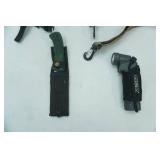Backpack/Bag Straps, Fixed Blade Knife and Sheath, Gerber Flashlight