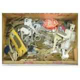 Vintage Wooden Webster Cigar Box with Collection of Keys