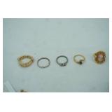 Jewelry Lot: Rings Necklaces, Bracelets, Broaches