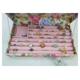 Jewelry Lot: Jewelry Box and Rings