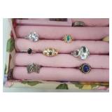 Jewelry Lot: Jewelry Box and Rings