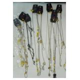 Jewelry LotL NEW Paparazzi Fashion Jewelry Long Necklace and Earring Set. Yellow & Purple Theme