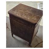 Wooden Cabinet with Hinged Door and Open Shelf