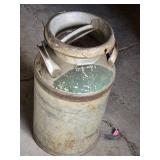 Vintage Steel Milk Can with Lid
