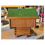 Handcrafted Wooden Cabin Birdhouse - Norwegian Stabbur Style