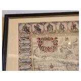 Framed Vintage World Map titled "Nova Totius Terrarum Orbis Geographica Ac Hydrographica Tabula" - approx. 22" wide
